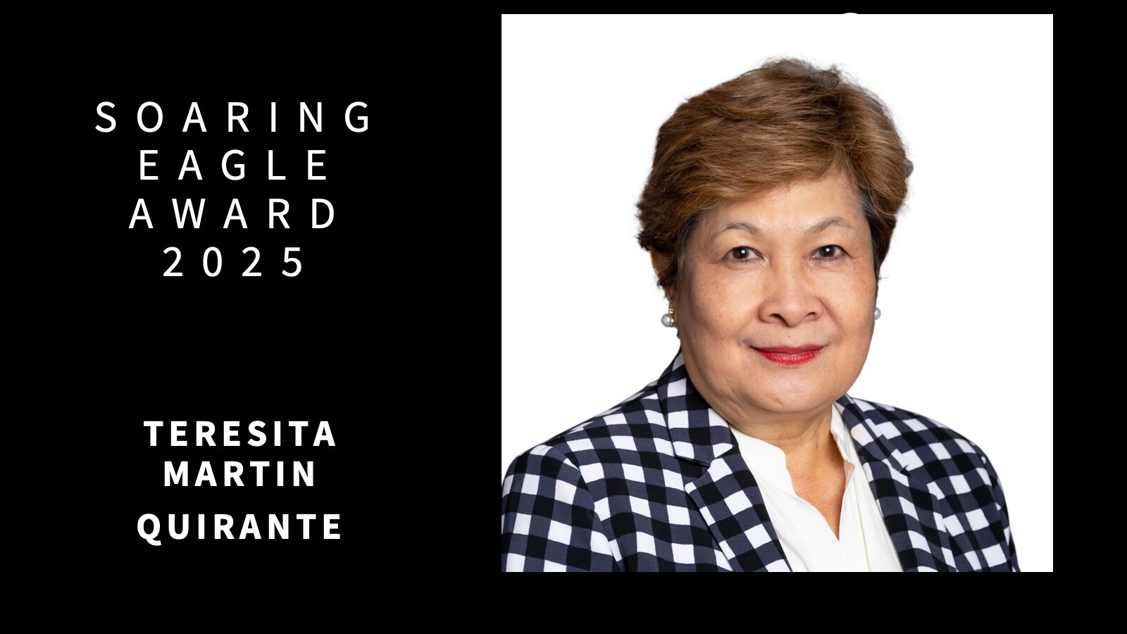 Soaring Eagle Award 2025 — Teresita Martin Quirante